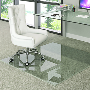 Premium Glass Chair Mat<br>Beveled Edge<br>36" x 46"